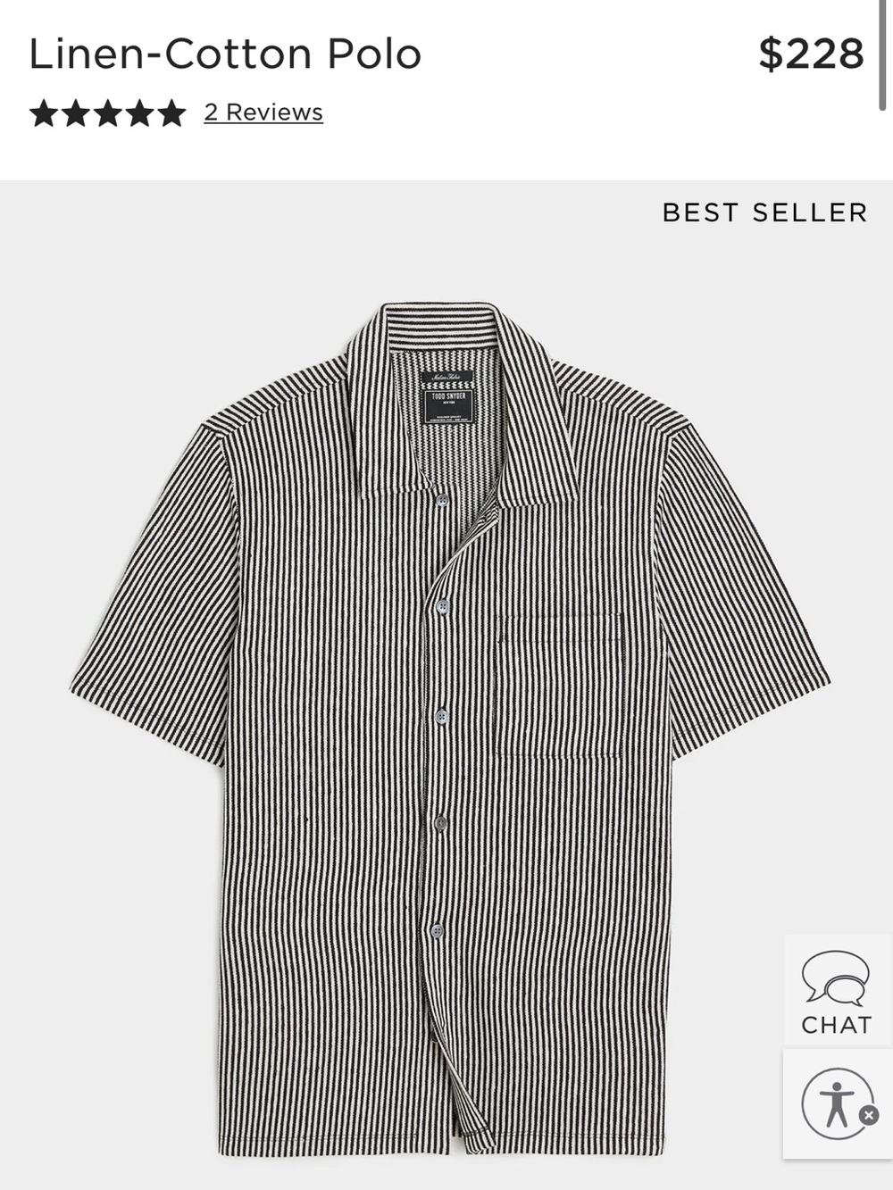 Todd Snyder Jacquard Stripe Knit Polo Shirt Italian blend 51% linen & 49% cotton